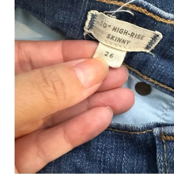 Madewell Size 26 10" High-Rise Skinny Jeans Chewed-Hem Edition Button Fly - Picture 3 of 5